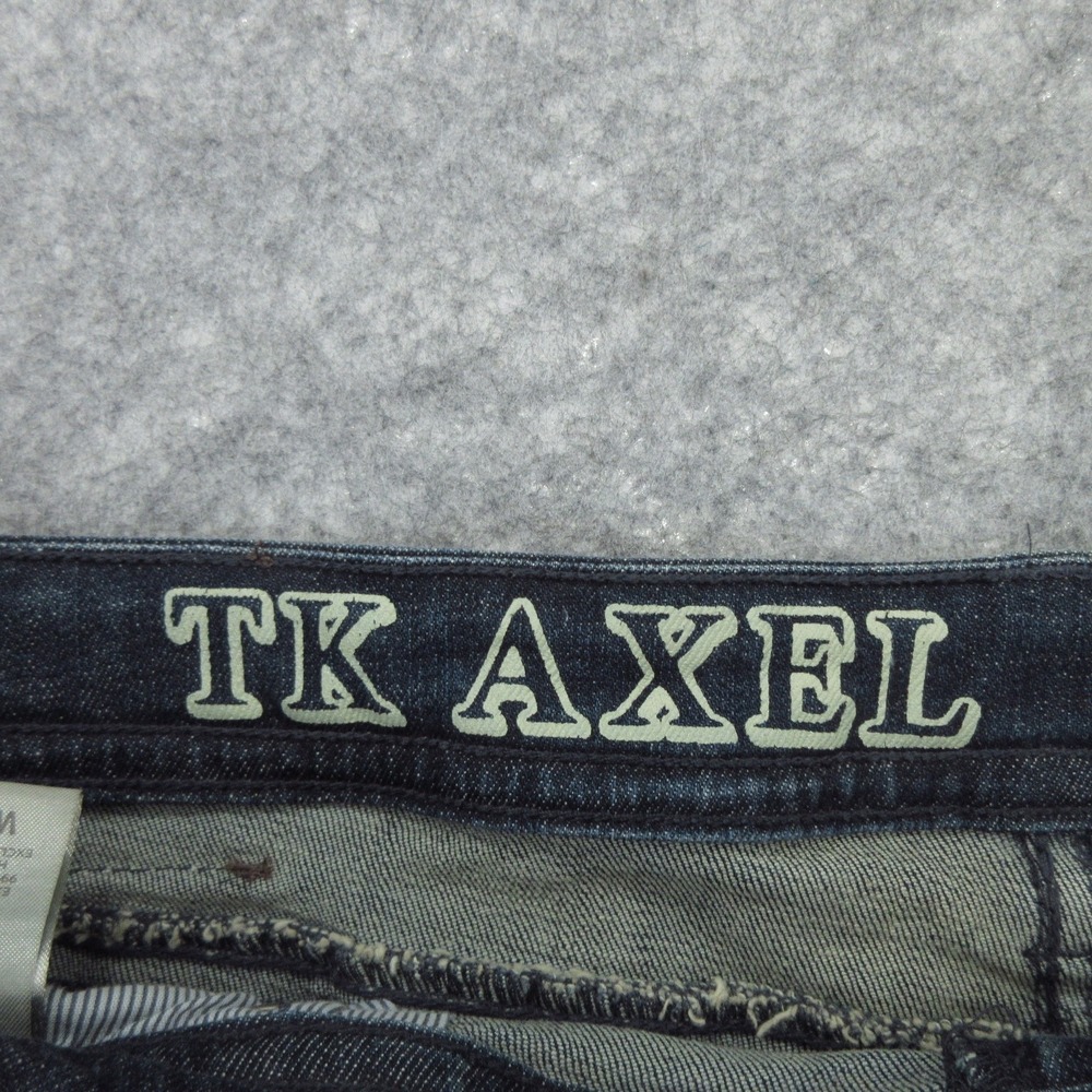 TK Axel Jeans Mens 38x31 Blue Slim Boot Dark Wash Denim Stretch Modern Fit - Picture 4 of 16
